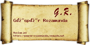 Gáspár Rozamunda névjegykártya